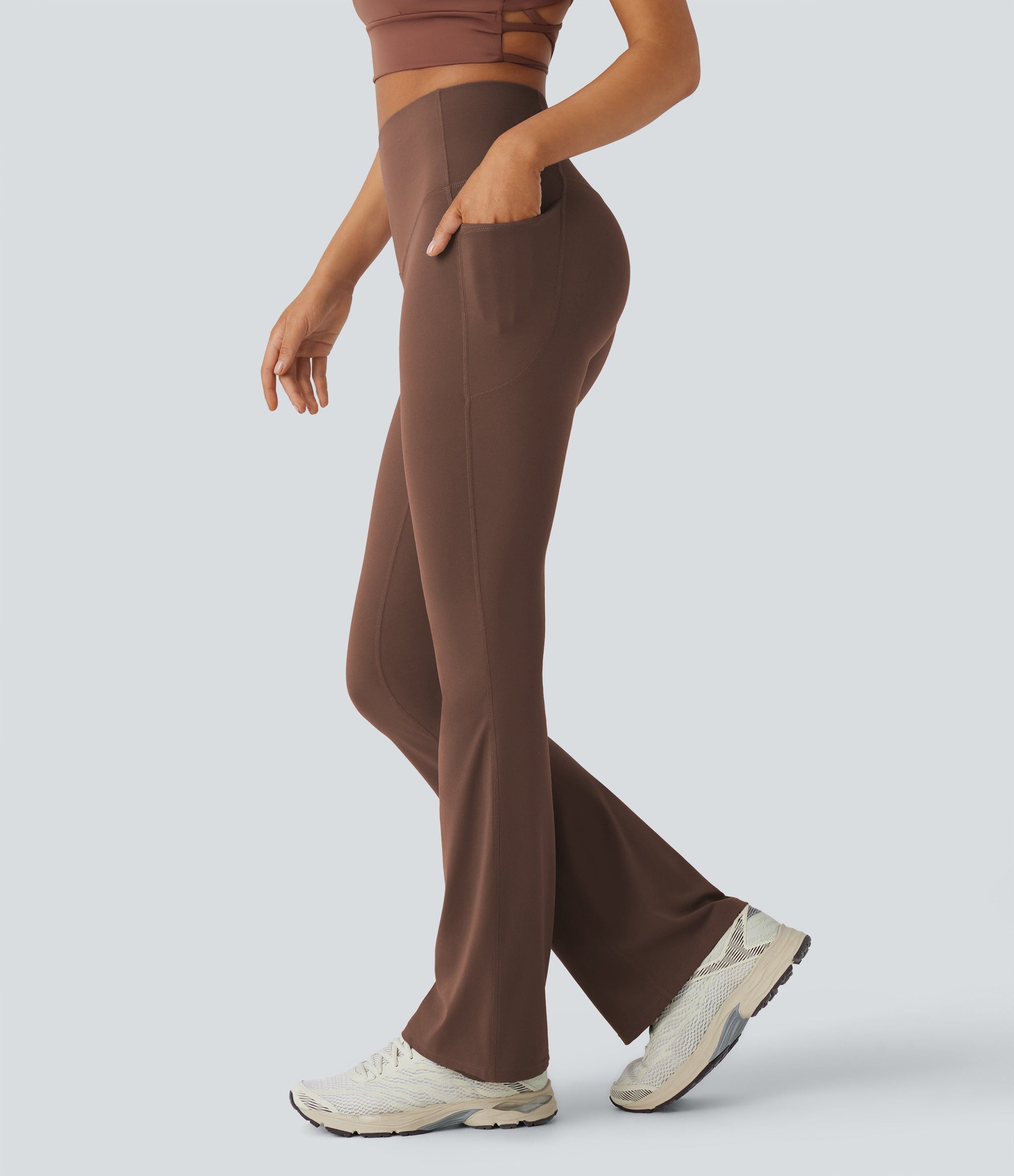 UltraSculpt™ SoCinched High Waisted Tummy Control Side Pocket Shaping Yoga Bootcut Leggings