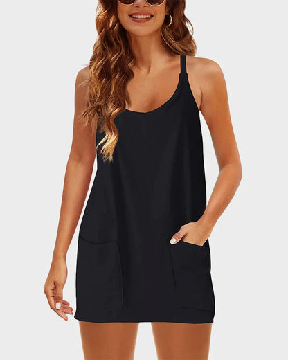 Curve-Friendly 2-in-1 Lounge Romper Dress