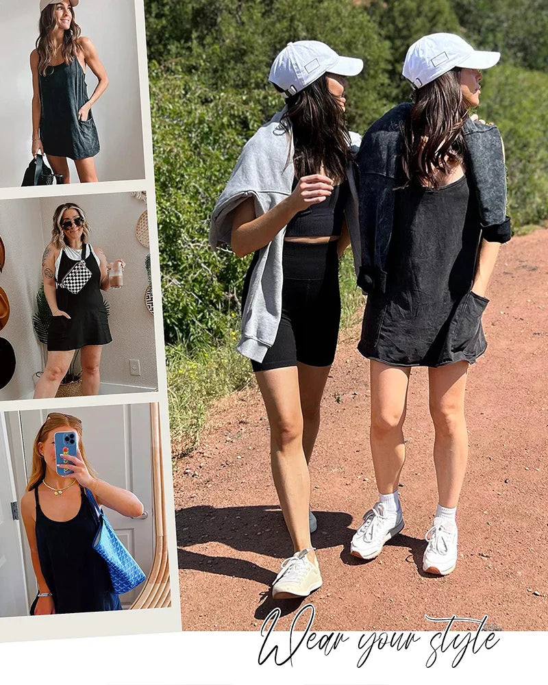 Curve-Friendly 2-in-1 Lounge Romper Dress