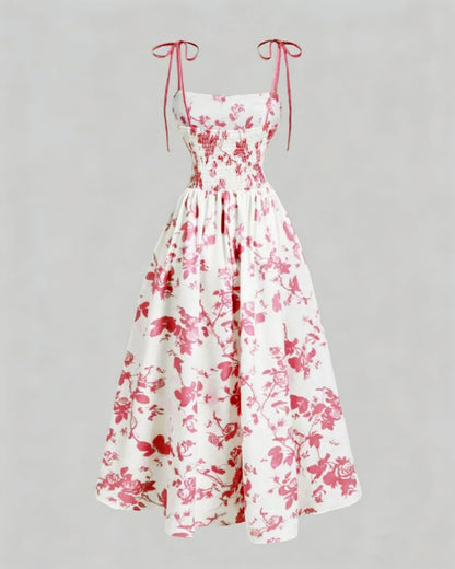 Floral Tie-Shoulder Cami Dress – Summer Sleeveless Sundress