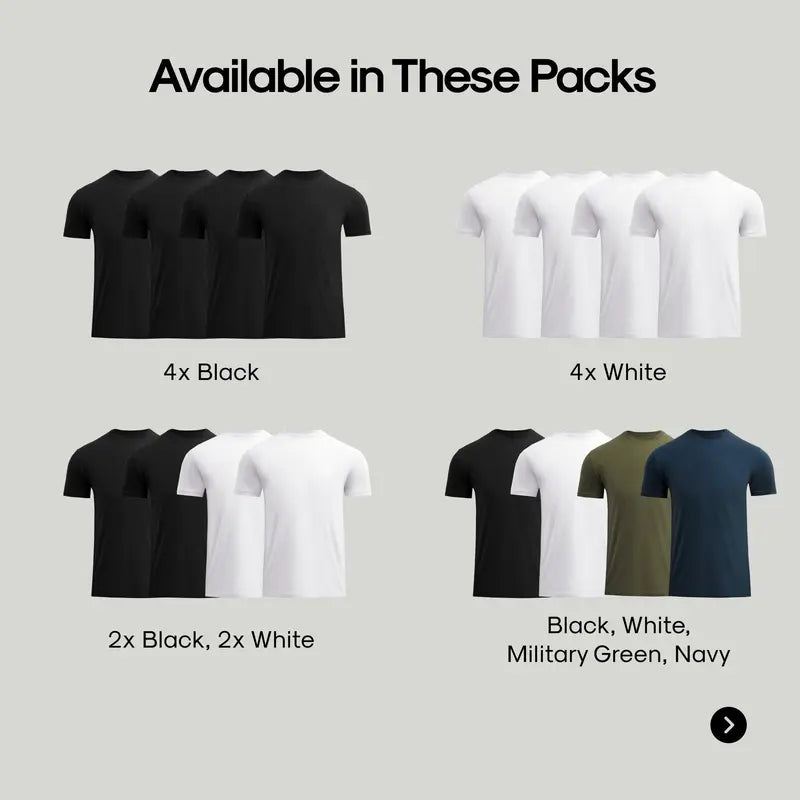Men’s 4-Pack Short Sleeve Crew Neck T-Shirts