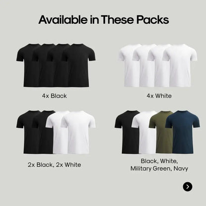 Men’s 4-Pack Short Sleeve Crew Neck T-Shirts