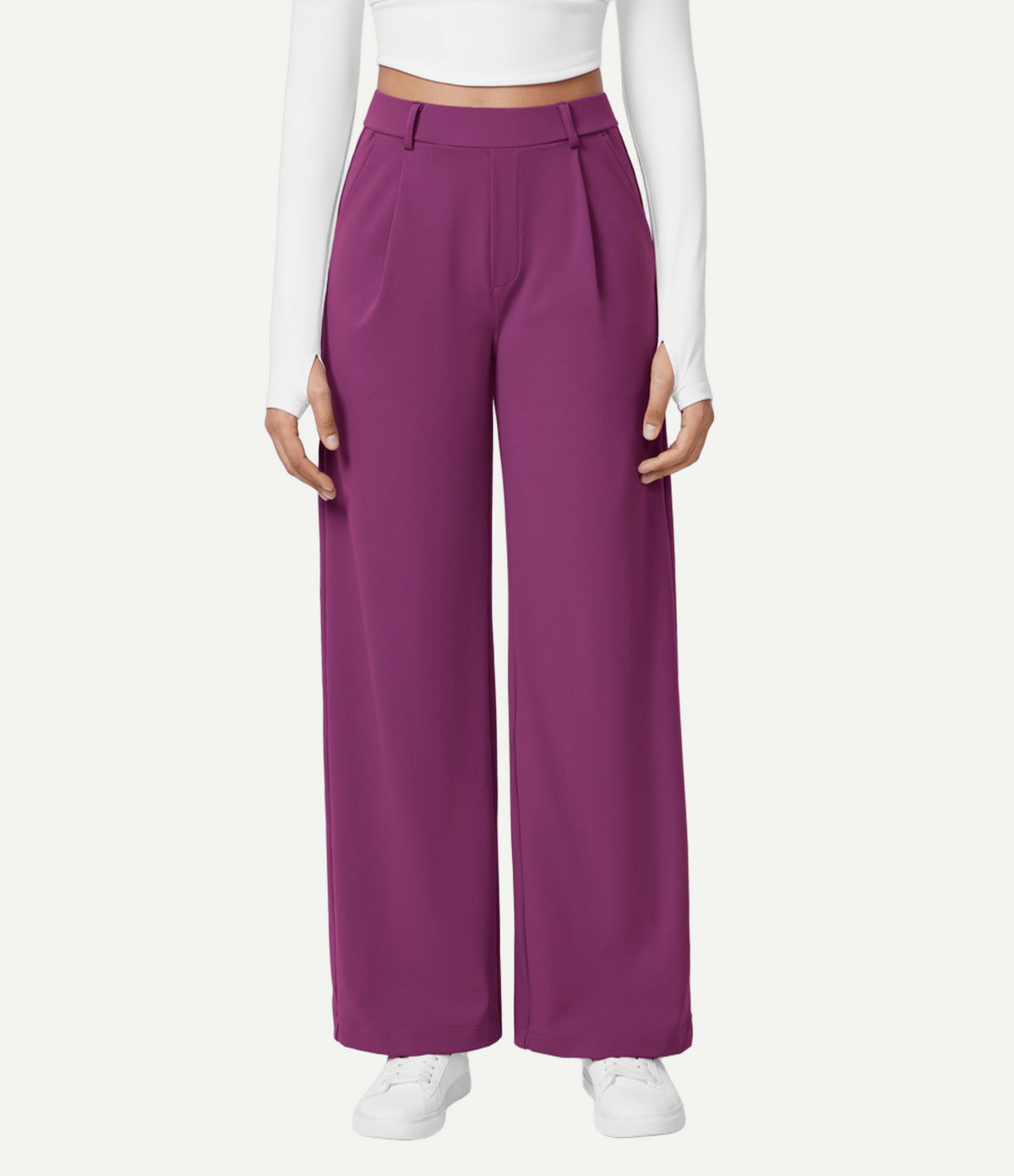 High Waisted Pocket Straight Leg Work Pants