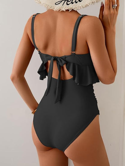 Tummy Control Ruffled Bathing Suit