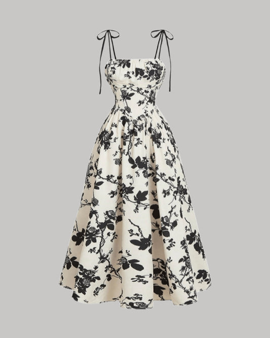 Floral Tie-Shoulder Cami Dress – Summer Sleeveless Sundress