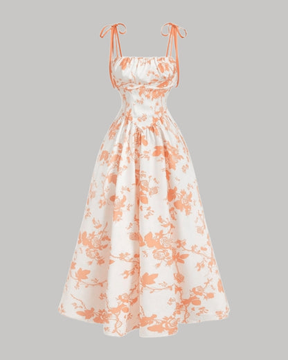 Floral Tie-Shoulder Cami Dress – Summer Sleeveless Sundress