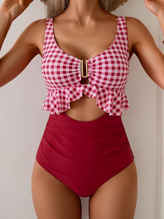 Tummy Control Ruffled Bathing Suit