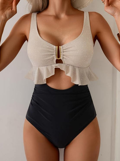 Tummy Control Ruffled Bathing Suit