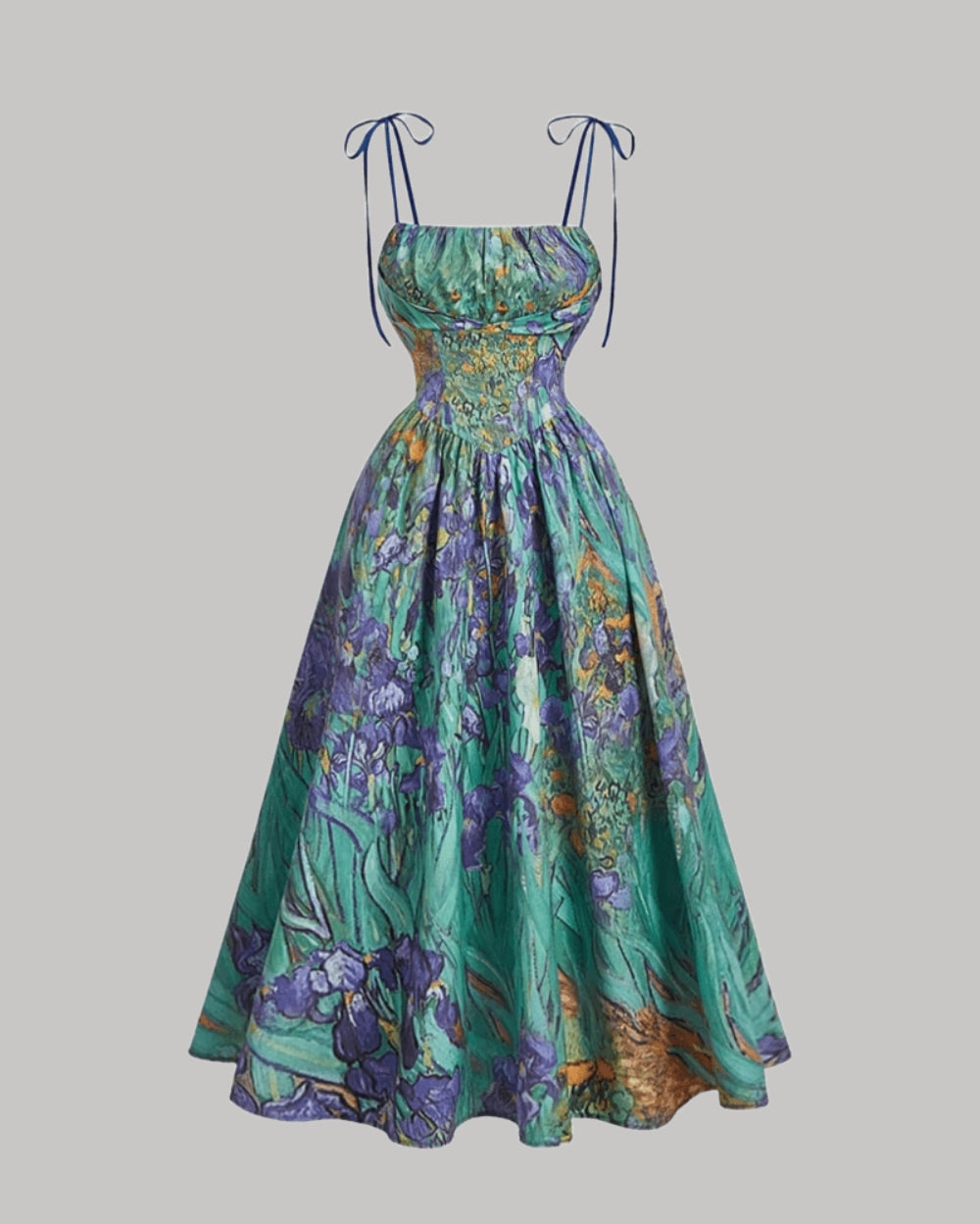 Floral Tie-Shoulder Cami Dress – Summer Sleeveless Sundress