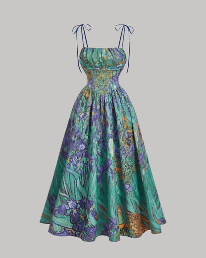 Floral Tie-Shoulder Cami Dress – Summer Sleeveless Sundress