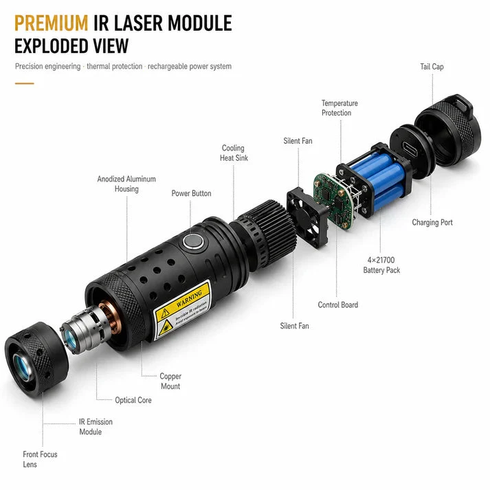 💥2026 New Design 120W 900-1100NMPowerful IR Laser Pointer