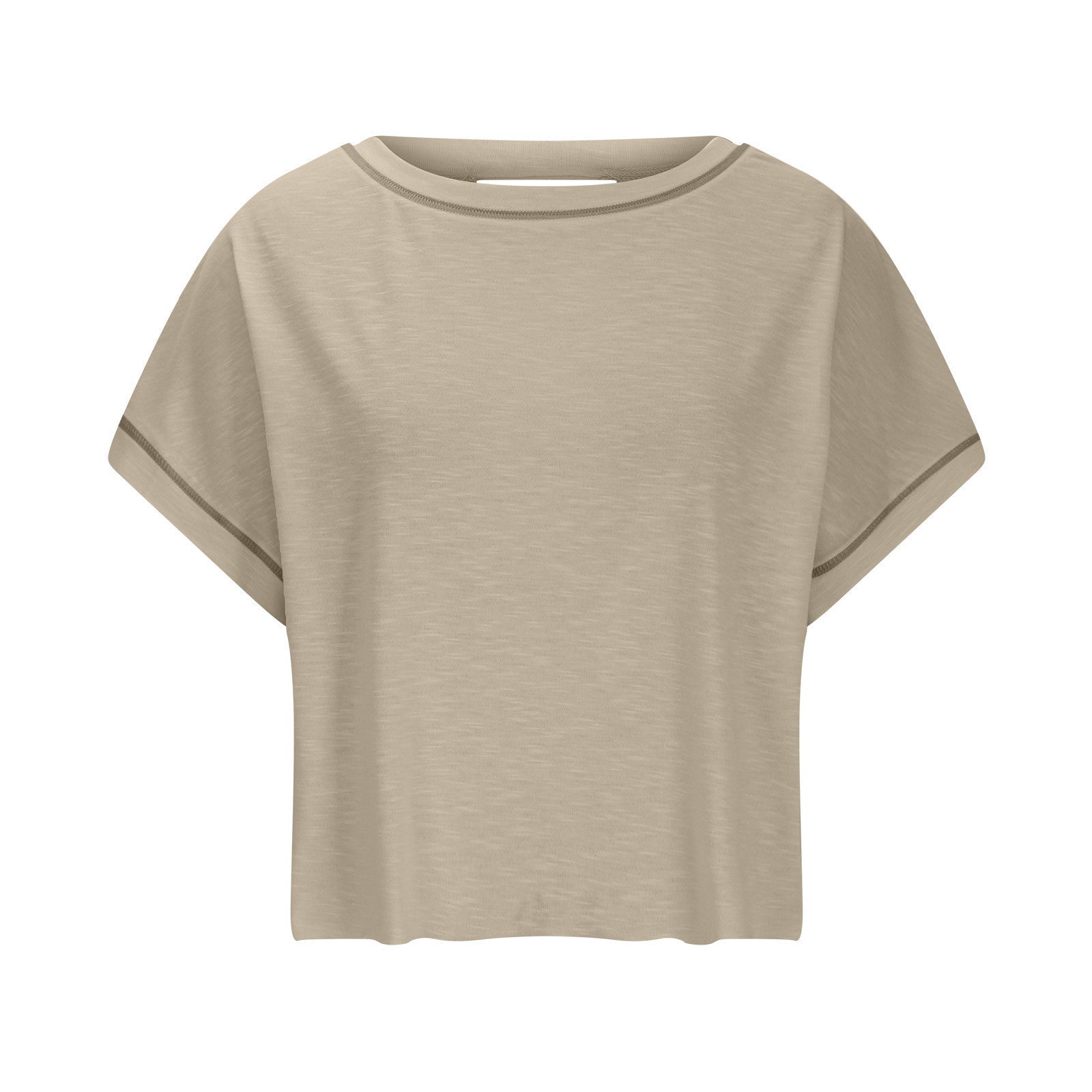 ⛱Women's Open Back Crop Top - Oversized Stretch Tee for Yoga & Street