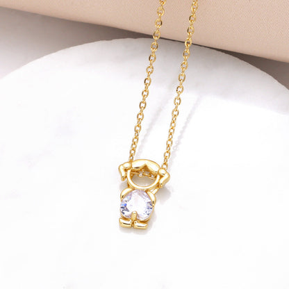 18k Birthstone Mom & Kids Detachable Necklace – Her Birthstone, Your Heart