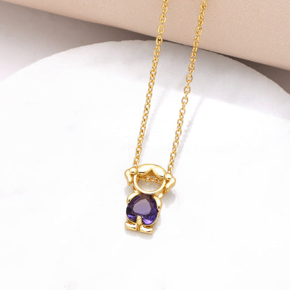 18k Birthstone Mom & Kids Detachable Necklace – Her Birthstone, Your Heart