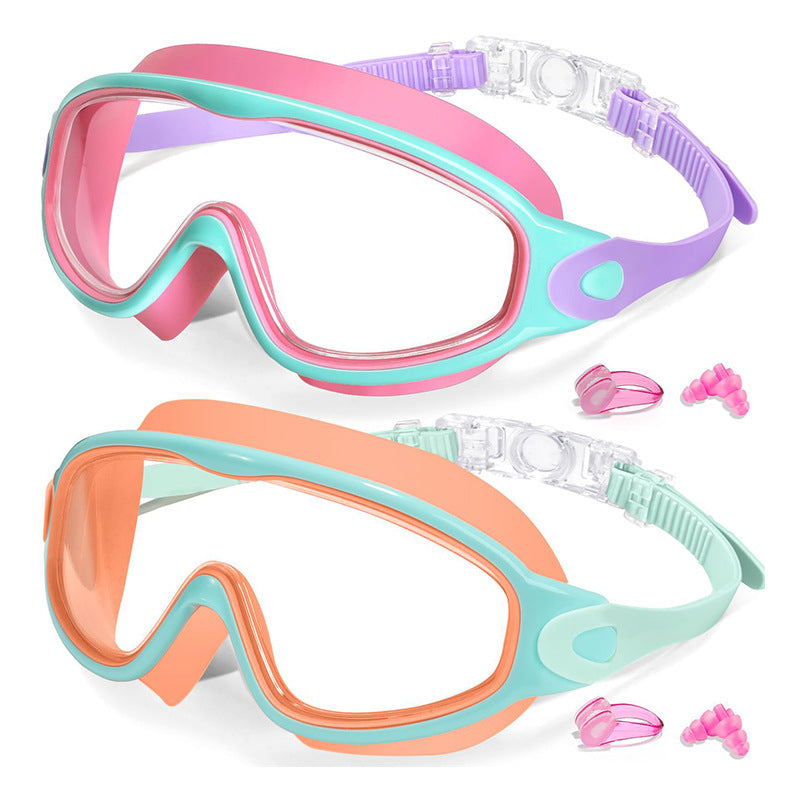 2-Pack Kids Swim Goggles 3-15+ – UV Anti-Fog HD, Earplugs & Nose Clip