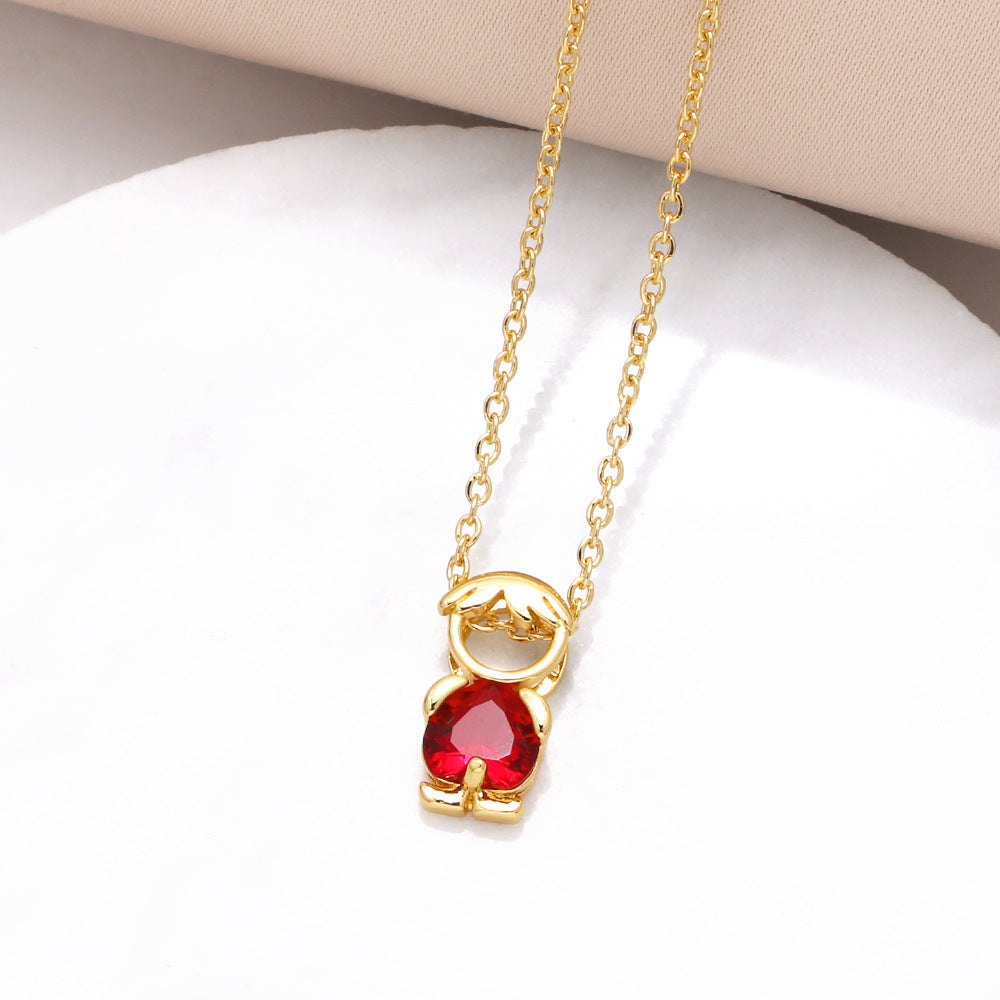 18k Birthstone Mom & Kids Detachable Necklace – Her Birthstone, Your Heart