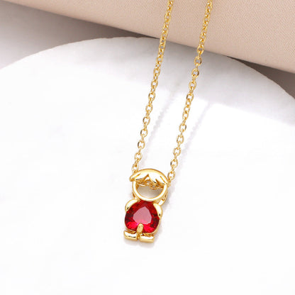 18k Birthstone Mom & Kids Detachable Necklace – Her Birthstone, Your Heart