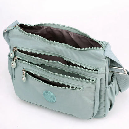 Anti-Theft Nylon Crossbody Bag for Women – Lightweight Multi-Pocket Everyday Shoulder Bag