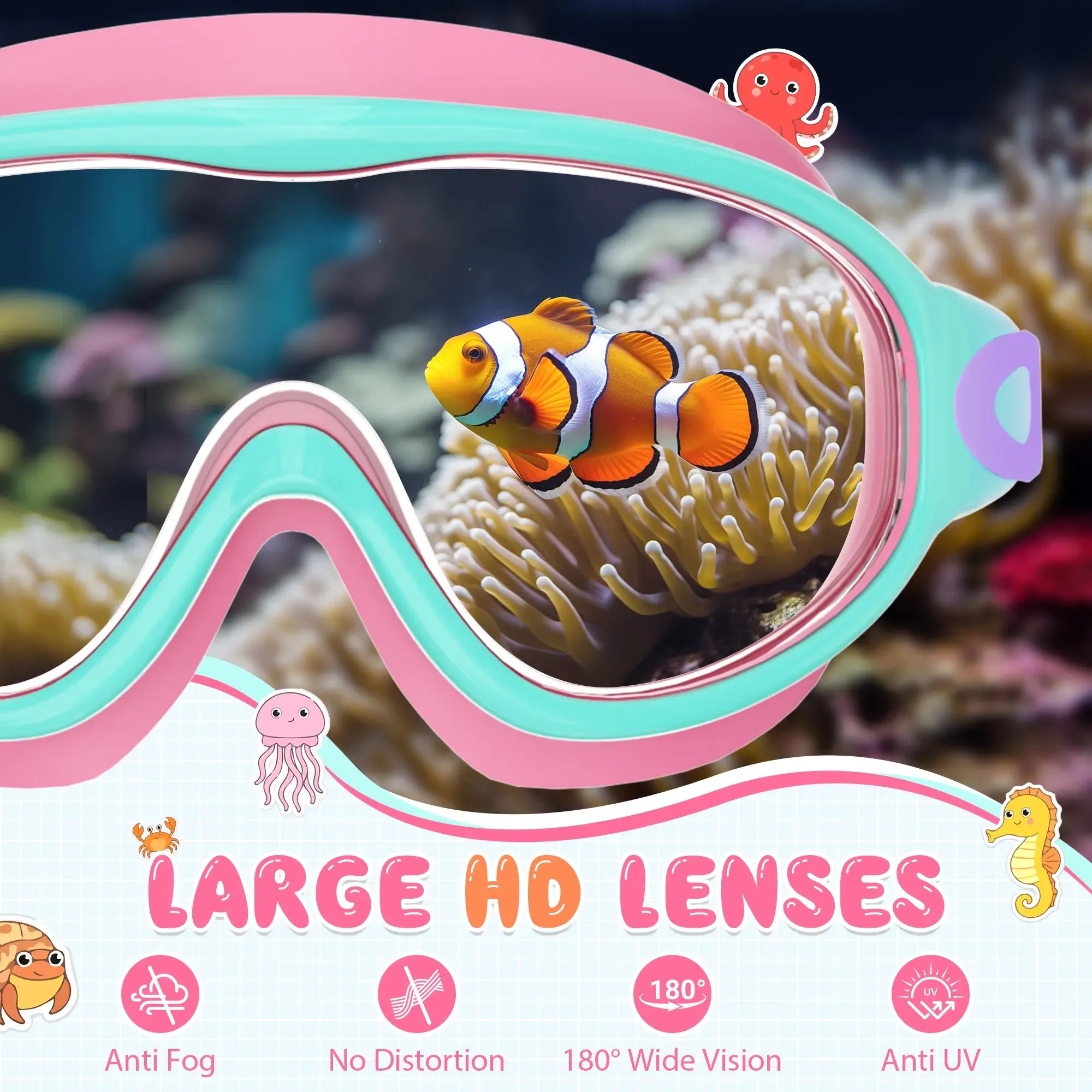 2-Pack Kids Swim Goggles 3-15+ – UV Anti-Fog HD, Earplugs & Nose Clip
