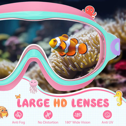 2-Pack Kids Swim Goggles 3-15+ – UV Anti-Fog HD, Earplugs & Nose Clip