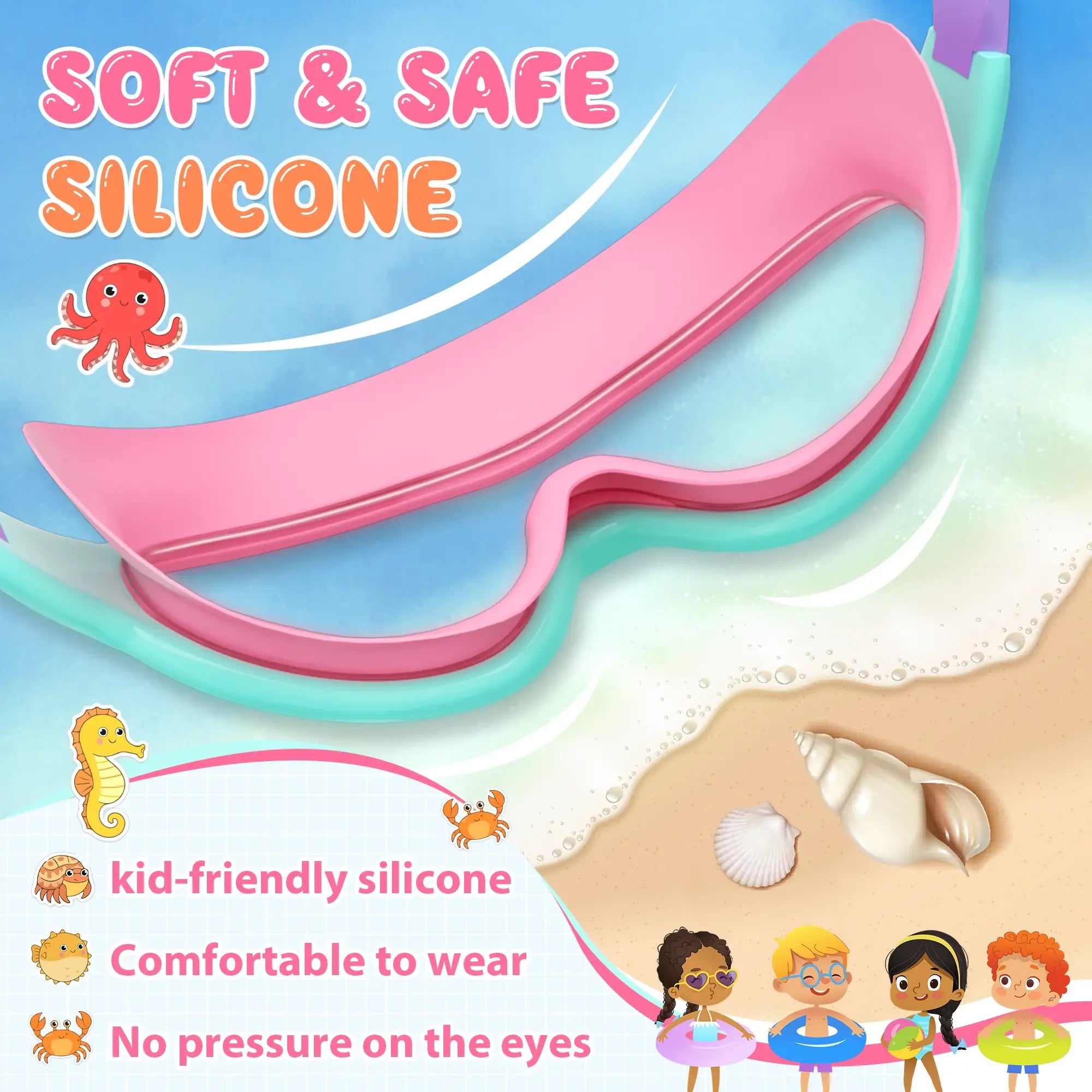 2-Pack Kids Swim Goggles 3-15+ – UV Anti-Fog HD, Earplugs & Nose Clip