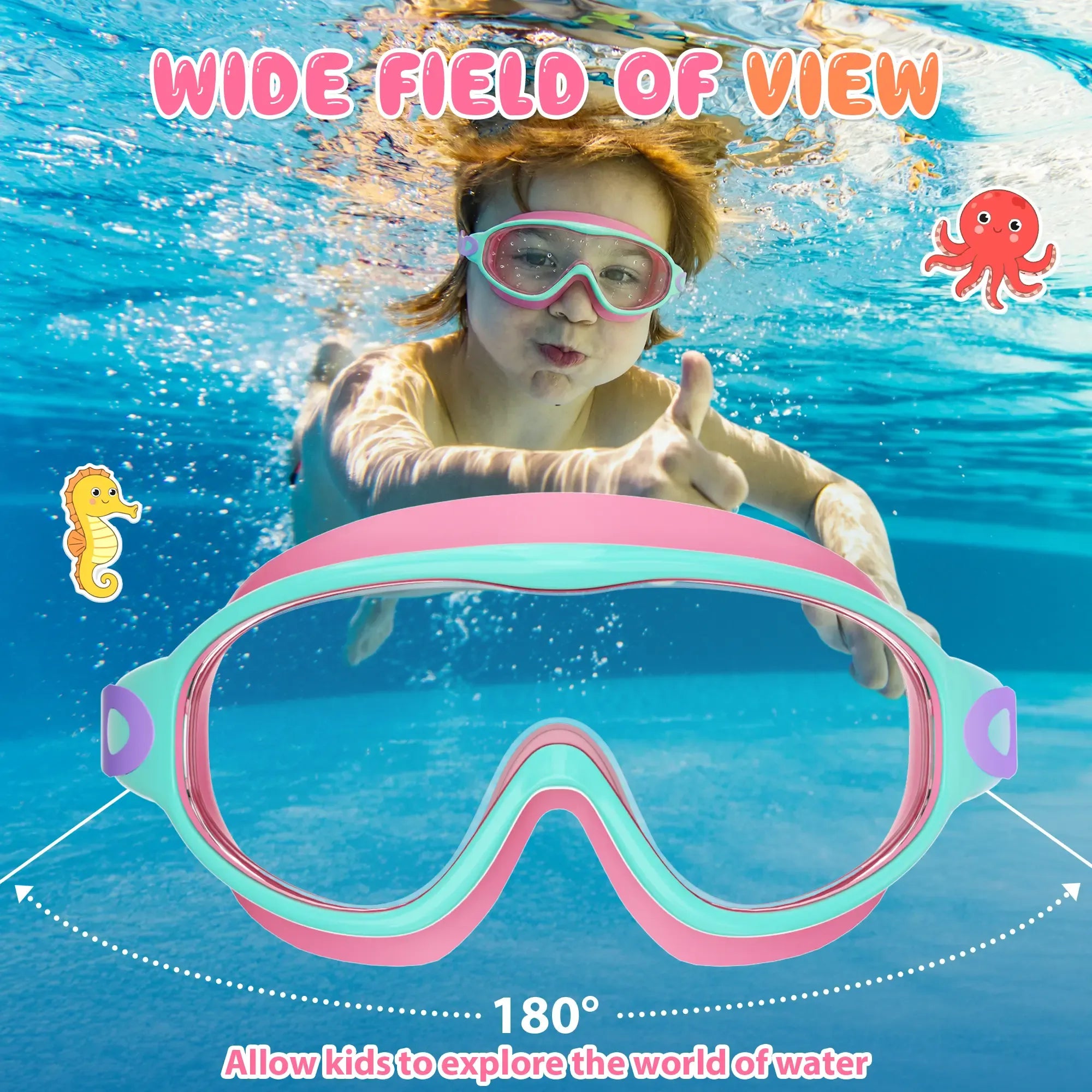 2-Pack Kids Swim Goggles 3-15+ – UV Anti-Fog HD, Earplugs & Nose Clip