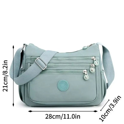 Anti-Theft Nylon Crossbody Bag for Women – Lightweight Multi-Pocket Everyday Shoulder Bag