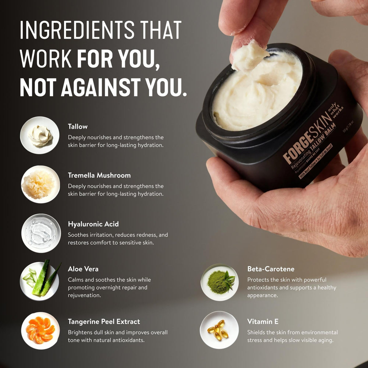 Tallow Wrinkle Defense Balm – Men's Anti-Aging Face Moisturizer