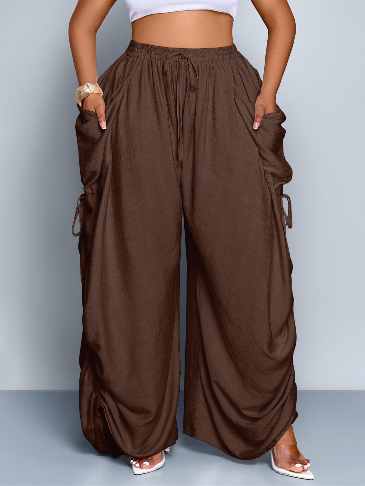 Women’s Loose Wide Leg Pants – Drawstring, All-Season Comfort