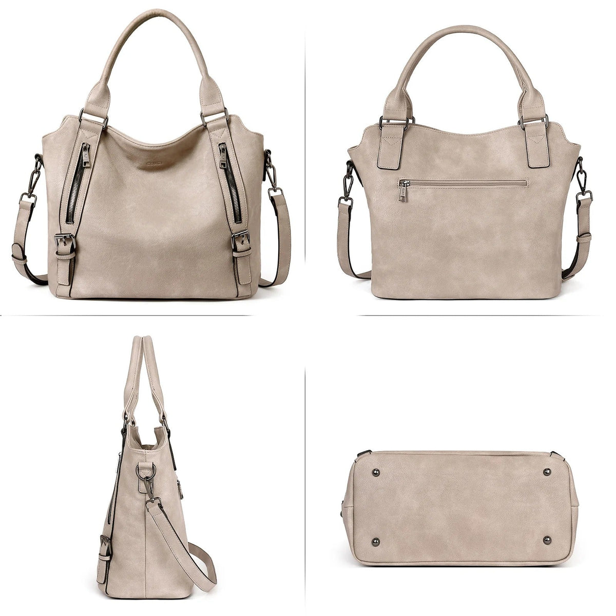 Large Soft Leather Hobo Tote Bag with Adjustable Shoulder Strap for Women