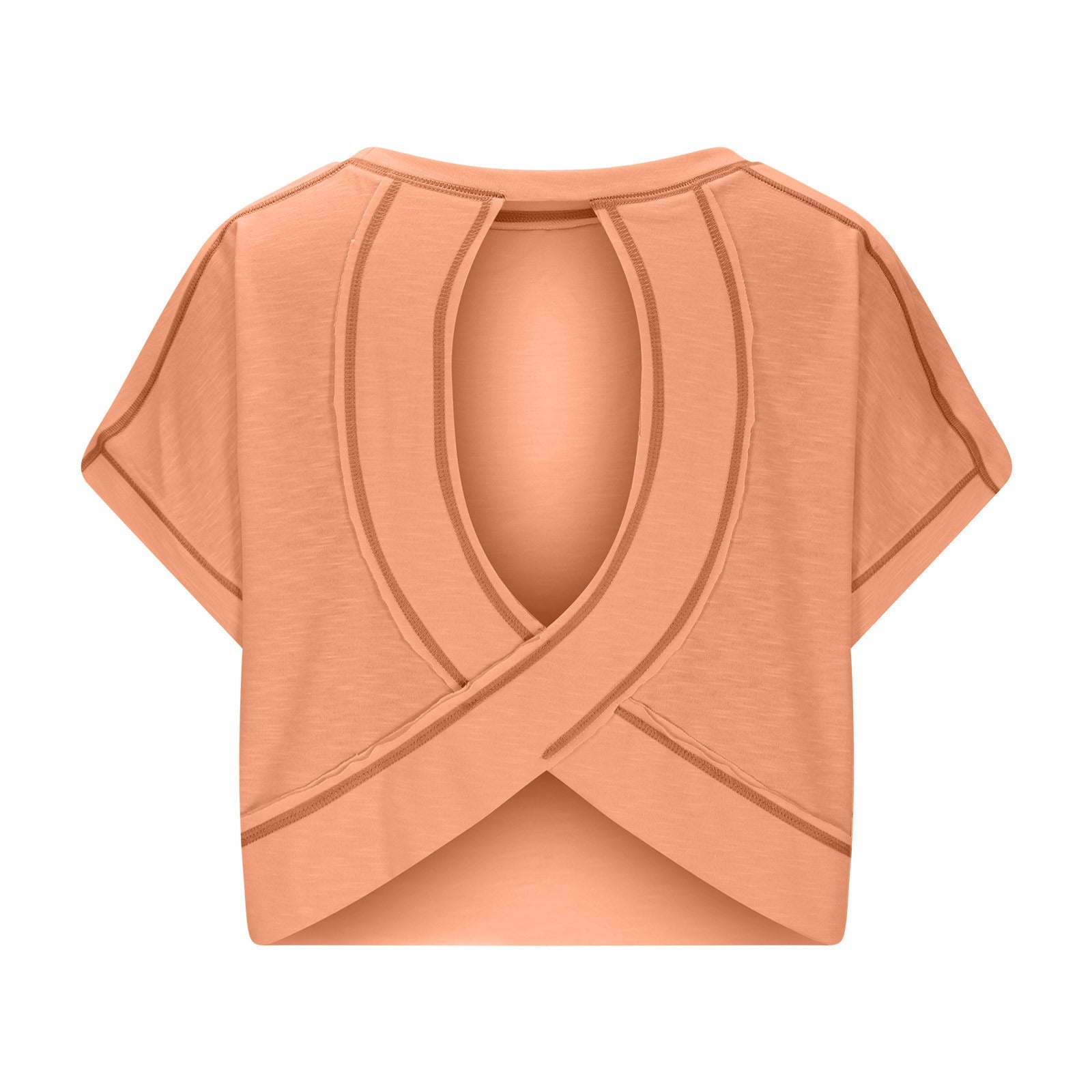 ⛱Women's Open Back Crop Top - Oversized Stretch Tee for Yoga & Street