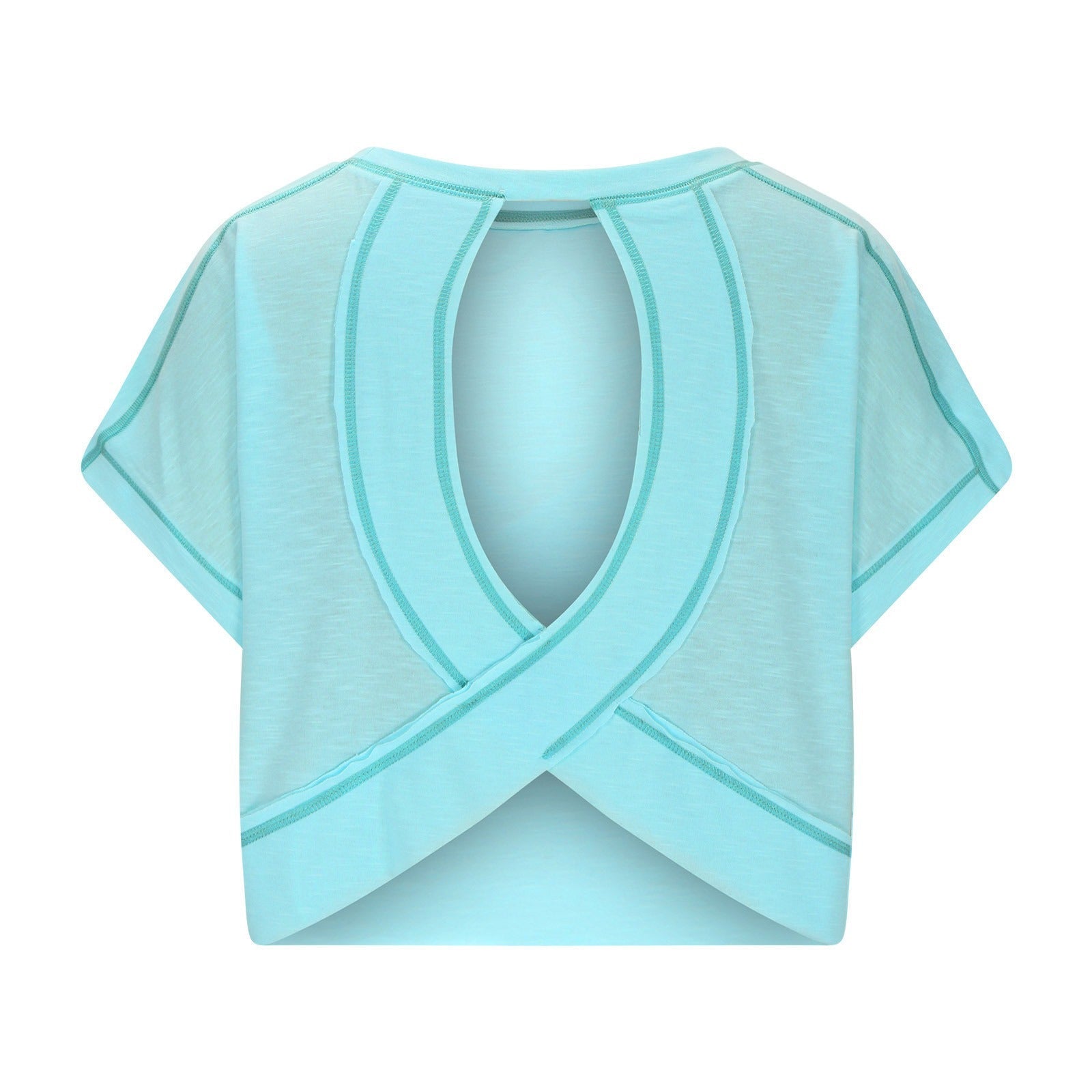 ⛱Women's Open Back Crop Top - Oversized Stretch Tee for Yoga & Street