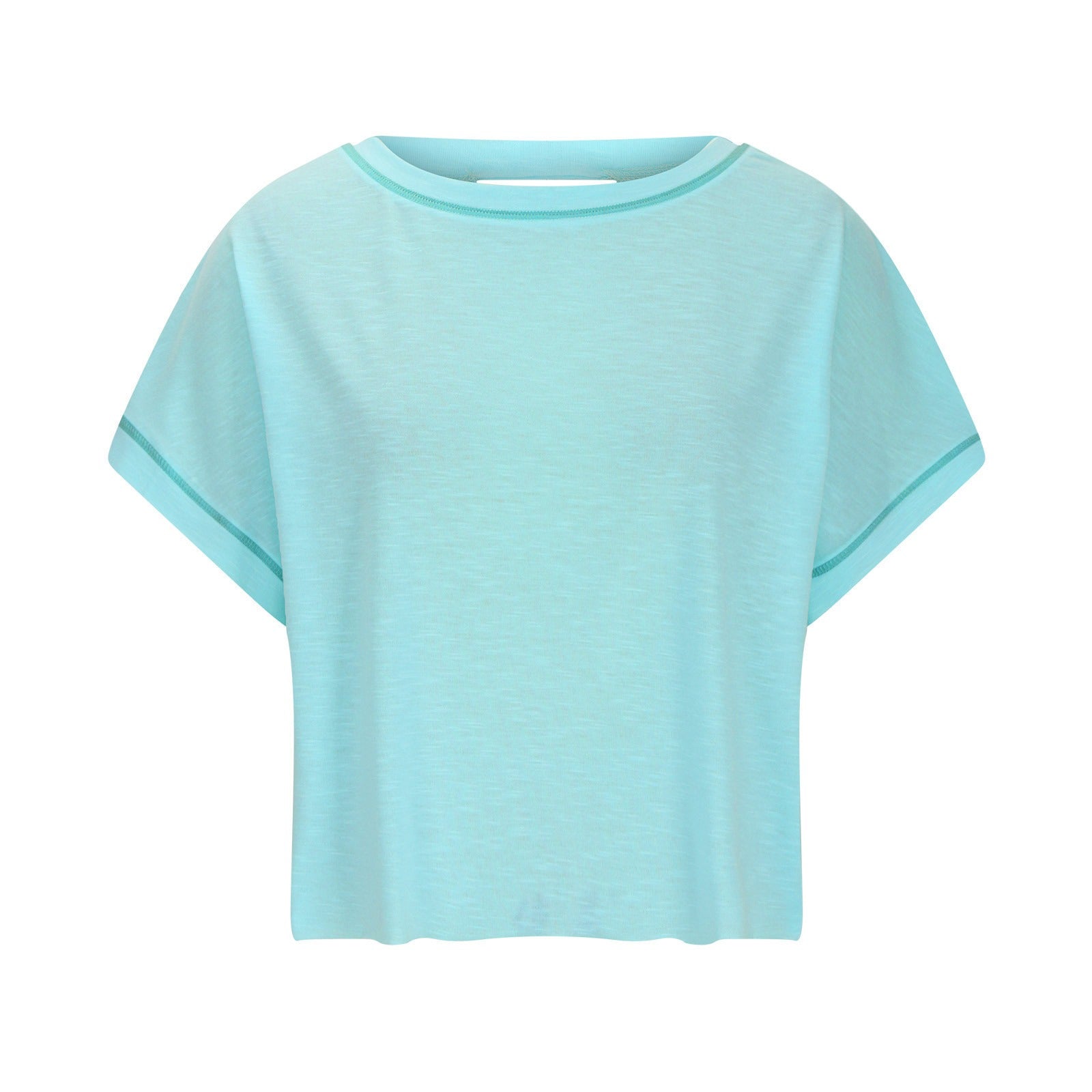 ⛱Women's Open Back Crop Top - Oversized Stretch Tee for Yoga & Street