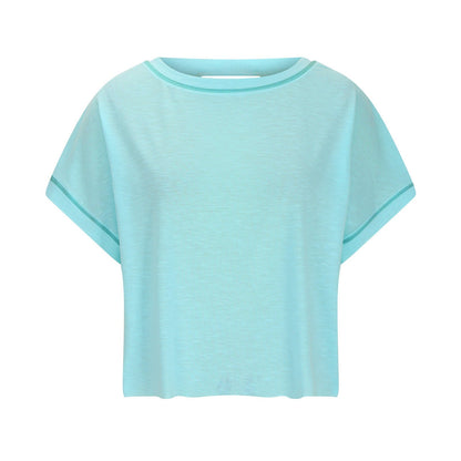 ⛱Women's Open Back Crop Top - Oversized Stretch Tee for Yoga & Street