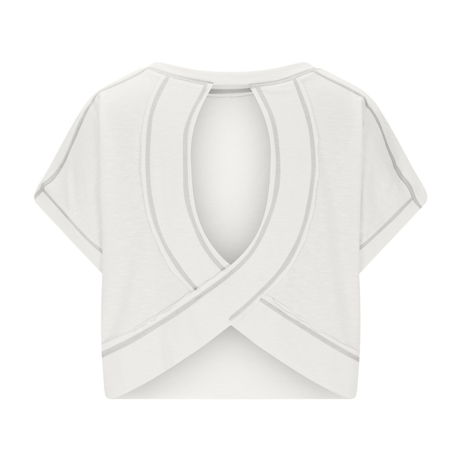 ⛱Women's Open Back Crop Top - Oversized Stretch Tee for Yoga & Street