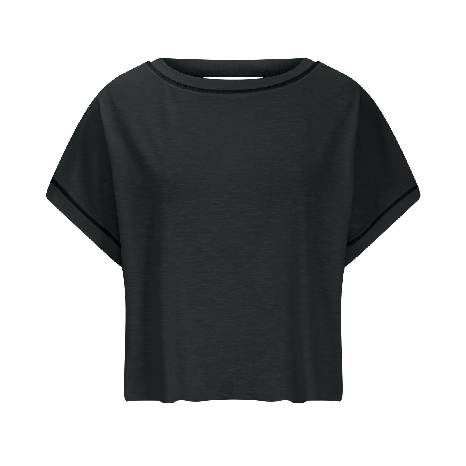 ⛱Women's Open Back Crop Top - Oversized Stretch Tee for Yoga & Street