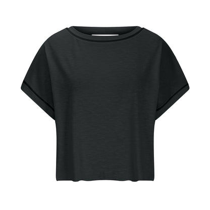 ⛱Women's Open Back Crop Top - Oversized Stretch Tee for Yoga & Street