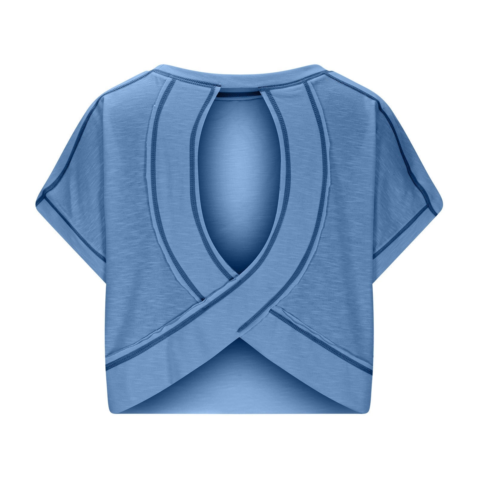 ⛱Women's Open Back Crop Top - Oversized Stretch Tee for Yoga & Street