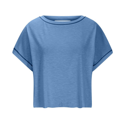 ⛱Women's Open Back Crop Top - Oversized Stretch Tee for Yoga & Street