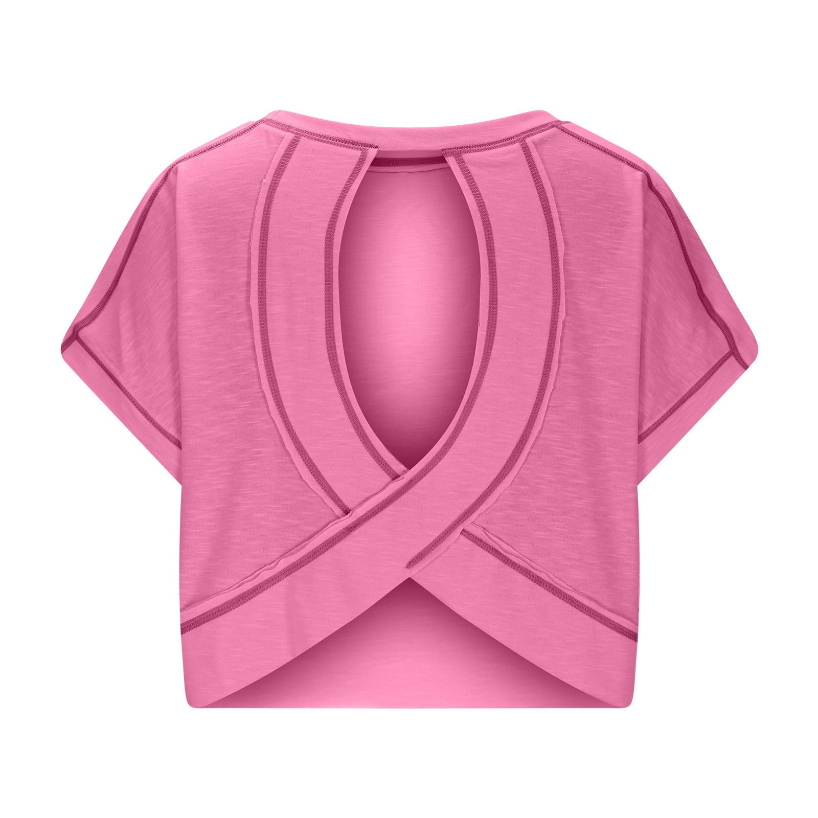 ⛱Women's Open Back Crop Top - Oversized Stretch Tee for Yoga & Street
