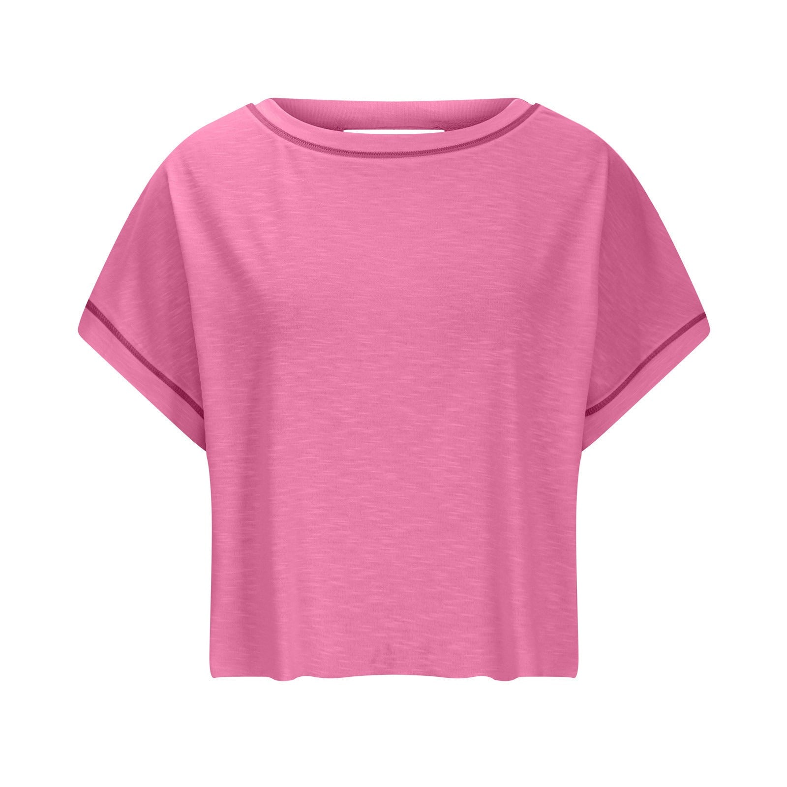 ⛱Women's Open Back Crop Top - Oversized Stretch Tee for Yoga & Street