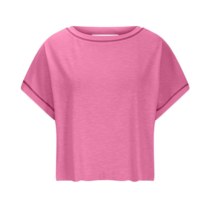 ⛱Women's Open Back Crop Top - Oversized Stretch Tee for Yoga & Street