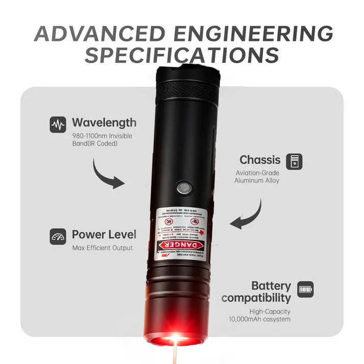 💥2026 New Design 120W 900-1100NMPowerful IR Laser Pointer